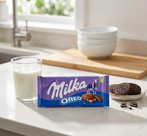 Vista 5 de Milka Chocolate con leche Oreo 3.53 oz (paquete de 10)