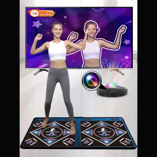 Vista 7 de Alfombrilla de baile electrónica musical HDMI con cámara, una tarjeta de memoria grande de 64G, incluye 1000 juegos, 650 canciones, 81 videos