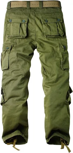 Vista 2 de Pantalones cargo de trabajo para mujer, de algodón, con 8 bolsillos, informal, estilo de combate militar