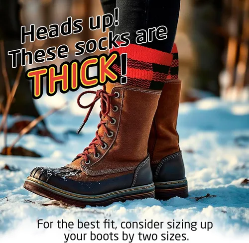 Vista 5 de HOT FEET Calcetines térmicos para mujer, calcetines térmicos para clima frío, gruesos y cálidos, para senderismo, calcetines aislados, tallas