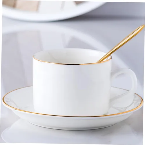 Vista 3 de Homoyoyo Juego de tazas de café taza de té chino, vasos de oro, juegos de vajilla de cerámica, taza de té británica, tazas de café de porcelana