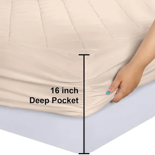 Vista 3 de Utopia Bedding - Cubrecolchón acolchado y ajustado, tamaño individual, protector y cubierta de colchón elástico con bolsillo profundo que se estira