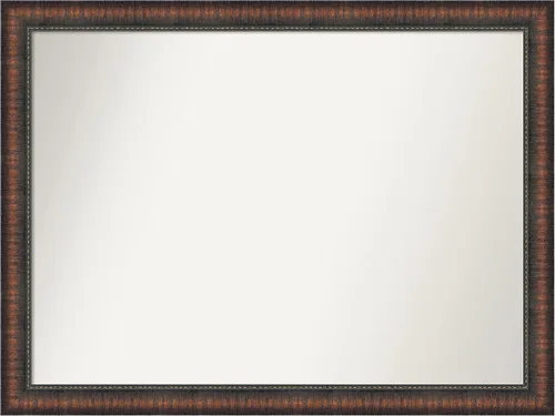Vista 46 de Amanti Art Espejo de baño marrón para sobre el fregadero, 24 x 24 pulgadas, espejo de tocador cuadrado marrón Caleb, marco de madera rústica
