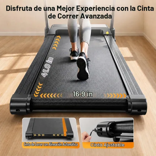 Vista 4 de JAGJOG Caminadora plegable, 15% de inclinación automática, 300 libras, 8.8