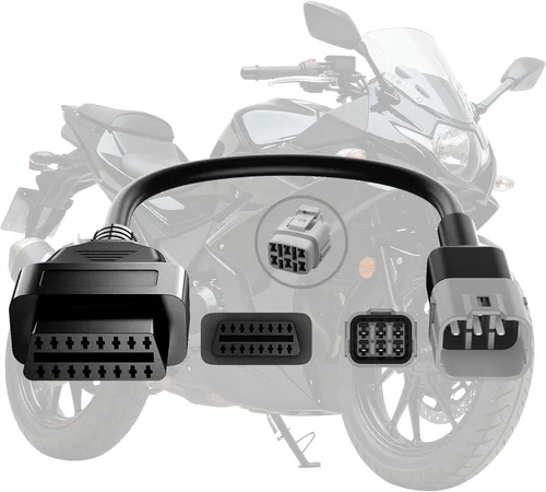 Vista 6 de Cable adaptador OBD2 para Yamaha, cable de diagnóstico OBD de la motocicleta de Honda 3Pin a 16Pin