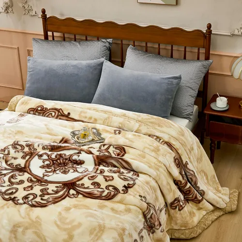 Vista 3 de LGYKUMEG - Manta de visón coreana de 59x79 pulgadas, manta suave y cálida de felpa sedosa - Manta reversible de 2 capas Raschel para cama individual