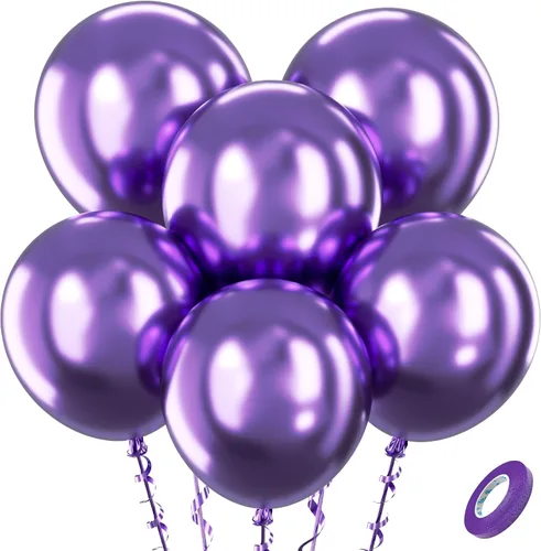 Vista 57 de Bezente - Globos redondos de látex cromado metálico plateado para helio, paquete de 100 unidades de 12 pulgadas Globos plateados para decoraciones