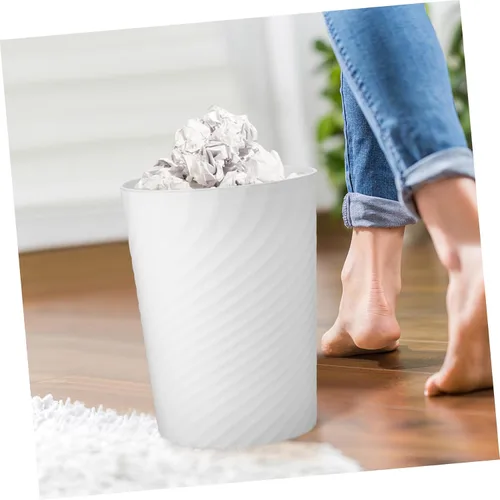 Vista 9 de Cabilock Bote de basura de plástico, blanco, 1.0 litros, duradero, fácil de usar, ideal para el hogar y la oficina
