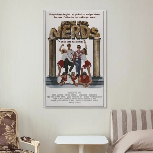 Vista 7 de Póster de películas retro de la venganza de los nerds, obras de arte vintage de los años 80, póster de lienzo estético para habitación, impresiones