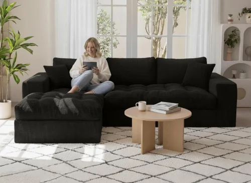 Vista 15 de NAYA 69" Oversised Loveseat Sofa, Compressed Boneless Couch with 2 Deep Seat, Modern Upholstered Cloud Couch for Living Room, Bedroom, Apartment, No