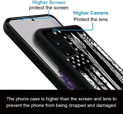 Vista 3 de Funda compatible con Samsung Galaxy S20, diseño de bandera estadounidense con diseño de tiro con arco al aire libre, a prueba de golpes Tiro