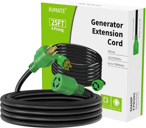Vista 7 de Cable generador de 30 amperios, 4 puntas, 25 pies