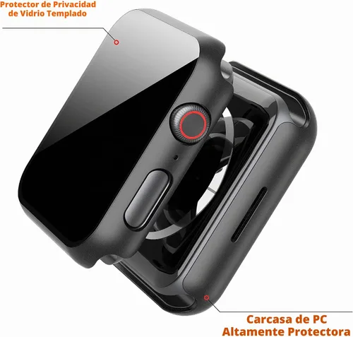 Vista 5 de Misxi - Juego de 2 fundas de PC con protección de privacidad para Apple Watch SE 3 (2025) SE 2 Series 6 Series 5 Series 4 de 40mm, cubierta delgada