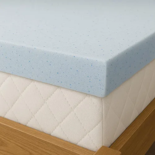 Vista 3 de Lounj Cubrecolchón de espuma viscoelástica de gel, fabricado en Estados Unidos (individual)