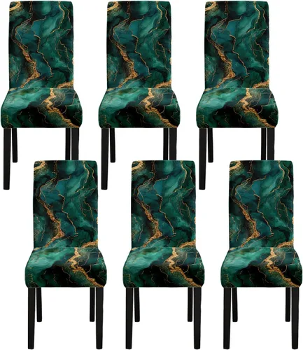 Vista 35 de ANNA QUEEN Juego de 6 fundas para sillas de comedor y cocina, fundas elásticas lavables para sillas de comedor, decoración elegante del hogar