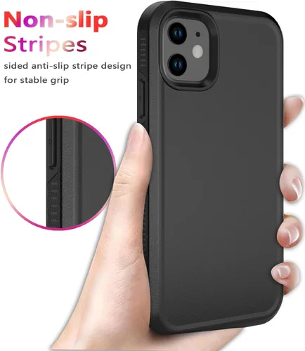 Vista 3 de Diverbox Funda para iPhone 11 [A prueba de golpes] [A prueba de caídas] [Protector de pantalla de vidrio templado], Funda de teléfono de Protección