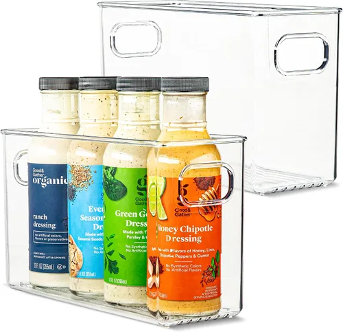 Vista 52 de Contenedor de plástico transparente para almacenamiento de alimentos con asas para organizar cocina, despensa, refrigerador, congelador, despensa
