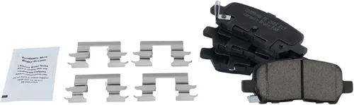 Vista 5 de TRQ Kit de pastillas de freno delanteras y traseras y rotores Kit de productos químicos de freno Pastillas de freno Rotor de freno de cerámica
