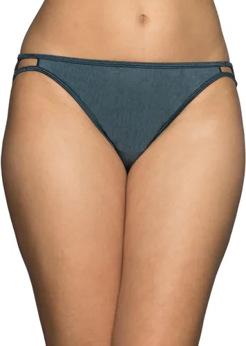 Vista 42 de Vanity Fair Bragas de bikini con tira para mujer, Illumination, con elástico sedoso y ribete de satén Paquete de 3 Negro (Midnight Black)