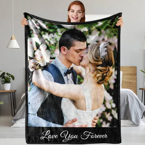 Vista 12 de Regalos personalizados para parejas: manta personalizada con fotos, manta personalizada con fotos, regalos de cumpleaños para novio, novia, esposa