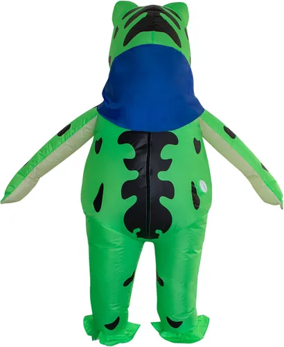 Vista 2 de Stegosaurus Disfraz inflable de rana para adultos, disfraces de animales lindos para Halloween, divertido traje inflable para hombres y mujeres