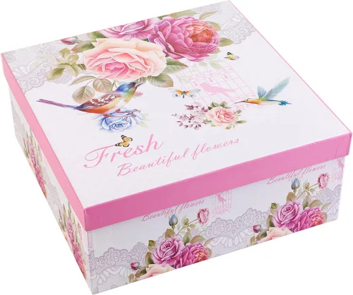 Vista 7 de London Boutique Juego de tazas de café de té, 4 porcelana, pájaro, rosa, mariposa, diseño Shabby Chic en caja de regalo, 11 oz