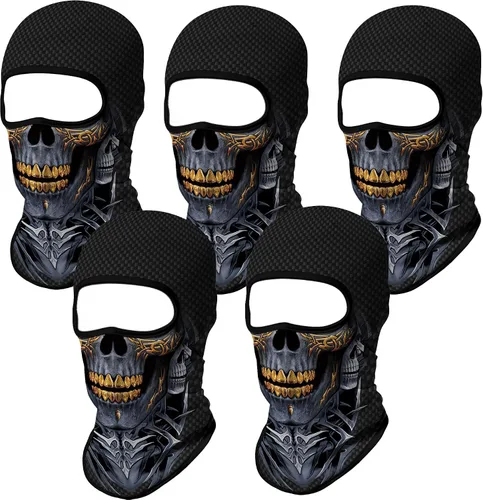 Vista 9 de Pasamontañas 3D, máscara de cara completa, resistente al viento, máscara de esquí con calavera táctica para motocicleta, ciclismo, Halloween
