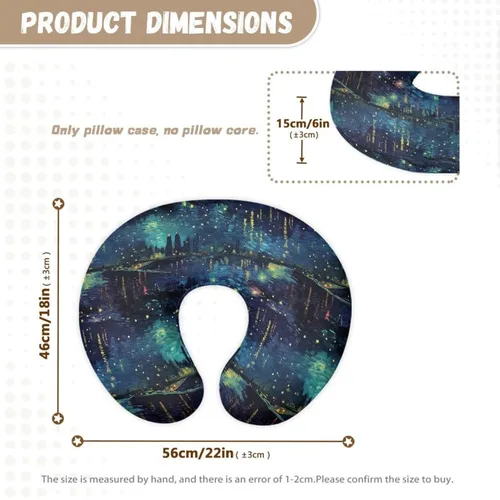 Vista 4 de Funda de almohada de lactancia de noche estrellada con pintura al óleo, transpirable, funda de almohada de lactancia materna con galaxia degradada