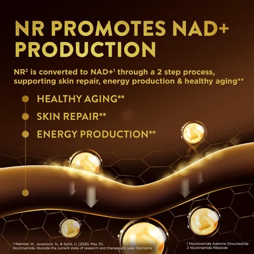 Vista 4 de Swisse Plus NAD+ Beauty Restore Ingredientes clínicamente probados Suplemento NAD+ para hombres y mujeres Apoya la formación de colágeno