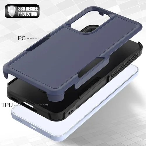 Vista 270 de Jeylly Compatible con Samsung Galaxy A22 5G Funda, Funda Samsung A22 5G con 2pcs protectores de pantalla de vidrio templado