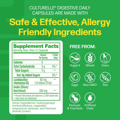 Vista 2 de Culturelle Cápsulas probióticas diarias para hombres y mujeres, cepa probiótica más estudiada clínicamente, salud digestiva e intestinal, apoya