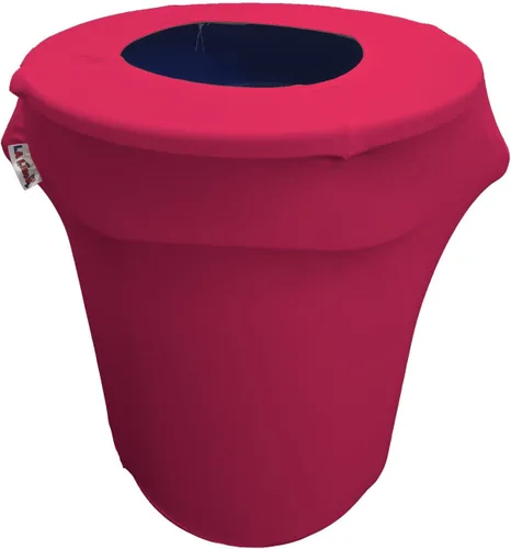 Vista 58 de LA Linen Funda elástica de elastano ajustable para cubo de basura Slim Jim de 23 galones, cubierta de contenedor de residuos, decoración de patio