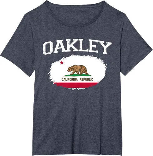 Vista 51 de OAKLEY CA CALIFORNIA Flag Vintage USA Sports Hombre Mujer Camiseta, Negro