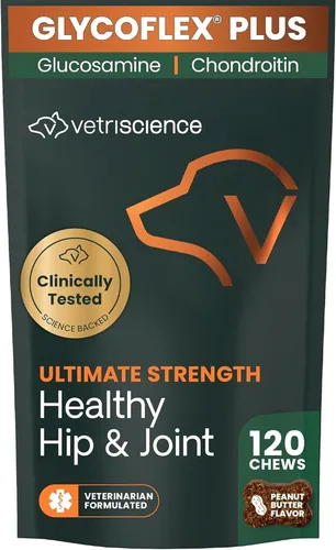 Vista 20 de VetriScience Suplemento Ultimate Strength para cadera y articulaciones para perros, GlycoFlex Plus – MSM, condroitina y mejillón de labios verdes