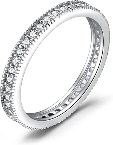 Vista 6 de JewelryPalace 925 Sterling Silver Rings for Women Stackable Wedding Bands A-3Pcs-Latón
