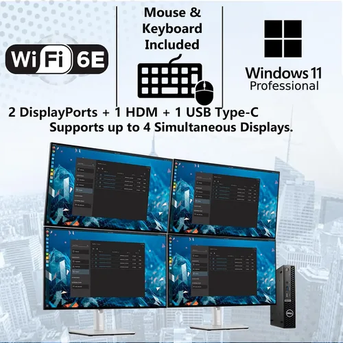 Vista 4 de Dell Mini computadora de escritorio OptiPlex 2026 de 16 GB DDR5 RAM, SSD Negro oscuro
