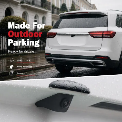 Vista 5 de Funda para capó de lluvia para cámara de respaldo, cubierta para cámara de Blanco