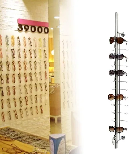 Vista 4 de 10 soportes de exhibición de lentes de sol de aluminio con cerradura para lentes de sol y gafas, organizador de almacenamiento (12 marcos)