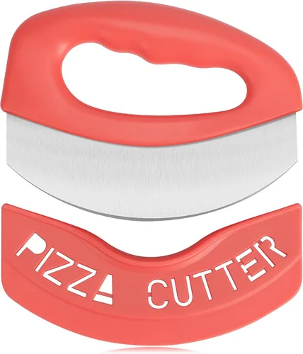Vista 16 de Urbanstrive Cortador de Pizza de Acero Inoxidable para Trabajo Pesado con Tapa, Cuchillo de Pizza de Hoja Súper Afilada Cortador de Pizza Balancín