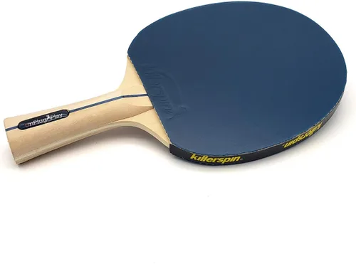 Vista 3 de Killerspin Raqueta clásica, paleta de ping pong para principiantes, agarres de goma Jet Basic, mango acampanado, color azul