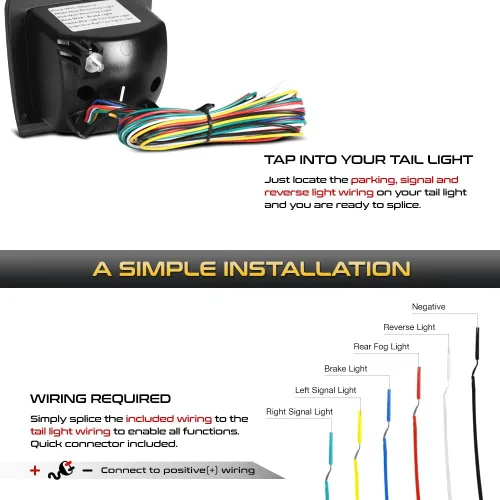 Vista 4 de VIPMOTOZ Switchback secuencial LED antiniebla trasera, marcha atrás, luces de freno, reflector, compatible con Nissan Z34 370Z Fairlady Z, lente