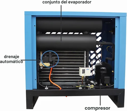 Vista 4 de TECHTONGDA Secador de aire refrigerado para sistemas de aire comprimido de compresor de aire con filtro 35 CFM 220V