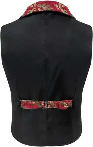Vista 3 de Chaleco de traje gótico victoriano para hombre, chaleco steampunk