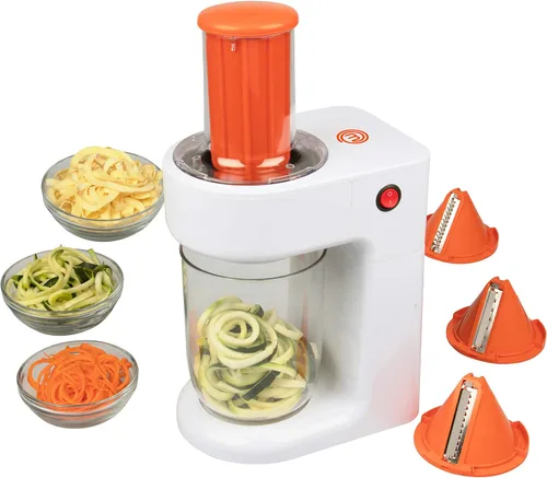 Vista 5 de MasterChef Espiralizador eléctrico 3 en 1 para hacer pasta de fideos vegetales, hecho en casa, bajo en carbohidratos, keto, vegano, sin gluten