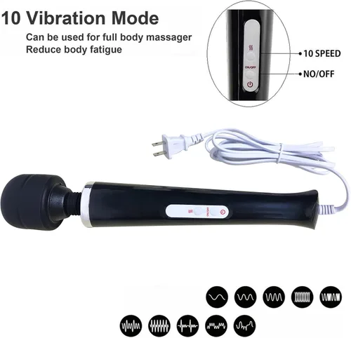 Vista 4 de Masajeador de potencia vibratoria, herramienta grande, masaje eléctrico deportivo para mujeres, masajeador muscular de tejido profundo de mano, Negro
