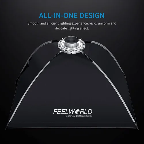 Vista 6 de FEELWORLD FSR90 - Caja de luz rectangular de 23.6 x 35.4 in para FEELWORLD FL125D FL125B FL225D FL225B y otros Bowens Mount Video Studio Light