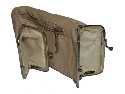 Vista 6 de Funda de cuero genuino para cigarrillos y mechero con cierre de torsión de Leatherboss (Beige)