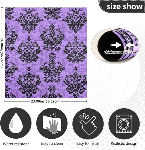 Vista 3 de Cubierta magnética para lavavajillas de Mansión embrujada de Halloween, color morado, cubierta para panel de puerta, nevera, cocina