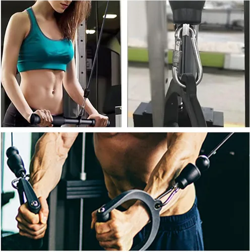 Vista 7 de Cable de gimnasia de poliuretano de 32.8 pies con extremos de tapón de bola para accesorios de máquina de gimnasio en casa, extracción LAT, fila