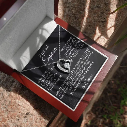 Vista 7 de Regalo para Mi Esposa Collar Regalo para Mi Esposa Especial, Regalo de Cumpleaños para Mujer, Acero Inoxidable Joyeria Mujer, Collar para Novia
